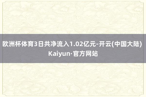 欧洲杯体育3日共净流入1.02亿元-开云(中国大陆) Kaiyun·官方网站