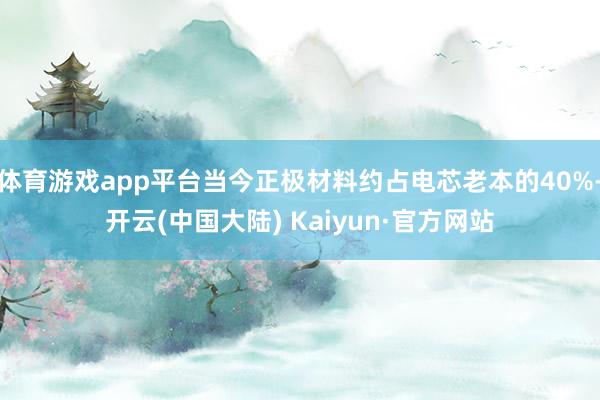 体育游戏app平台当今正极材料约占电芯老本的40%-开云(中国大陆) Kaiyun·官方网站