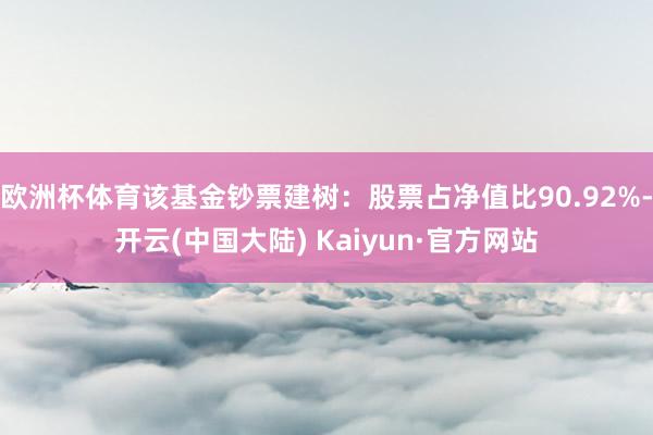 欧洲杯体育该基金钞票建树：股票占净值比90.92%-开云(中国大陆) Kaiyun·官方网站