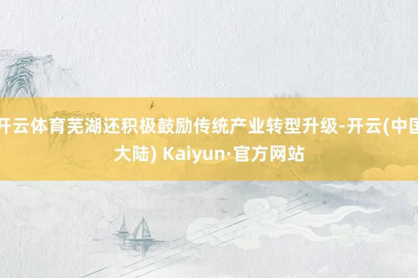 开云体育芜湖还积极鼓励传统产业转型升级-开云(中国大陆) Kaiyun·官方网站