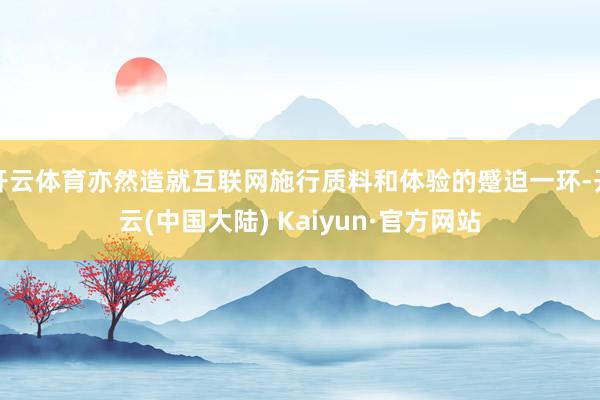 开云体育亦然造就互联网施行质料和体验的蹙迫一环-开云(中国大陆) Kaiyun·官方网站