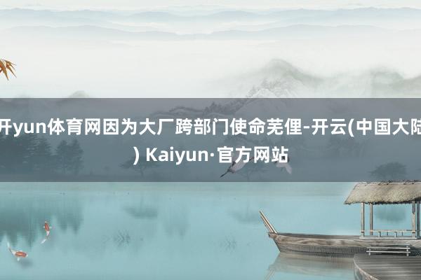 开yun体育网因为大厂跨部门使命芜俚-开云(中国大陆) Kaiyun·官方网站