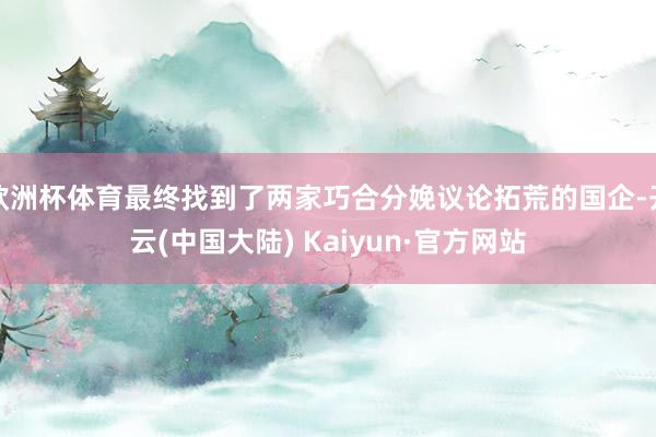 欧洲杯体育最终找到了两家巧合分娩议论拓荒的国企-开云(中国大陆) Kaiyun·官方网站