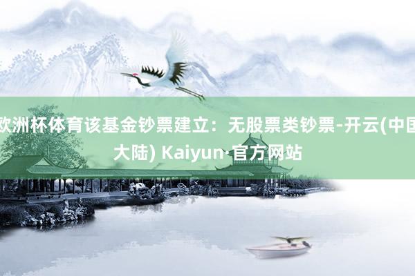 欧洲杯体育该基金钞票建立：无股票类钞票-开云(中国大陆) Kaiyun·官方网站
