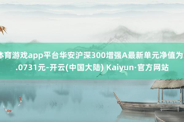 体育游戏app平台华安沪深300增强A最新单元净值为2.0731元-开云(中国大陆) Kaiyun·官方网站