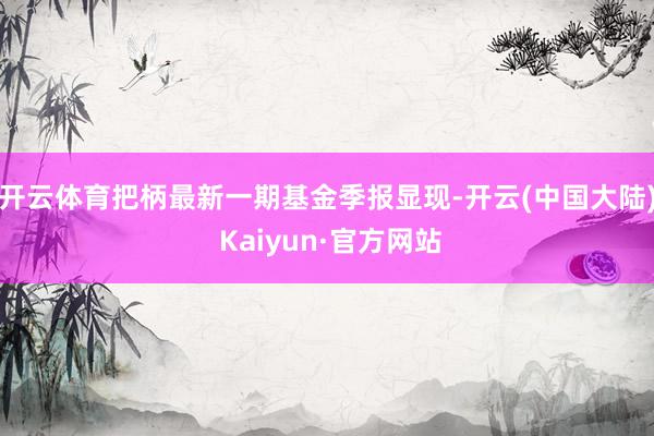 开云体育把柄最新一期基金季报显现-开云(中国大陆) Kaiyun·官方网站